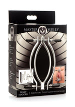 Load image into Gallery viewer, Master Series Pussy Tugger Adjustable Pussy Clamp with Leash - Silver