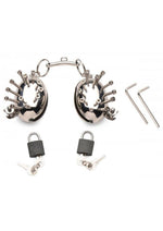 Load image into Gallery viewer, Master Series Scrotum Egg Shells with Spikes Stainless - Metal/Steel