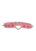 Load image into Gallery viewer, Master Series Spiked Heart Choker - Metal/Pink