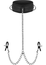 Load image into Gallery viewer, Master Series Submission Collar and Nipple Clamp Union - Black