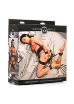 Load image into Gallery viewer, Master Series Tied Temptress Thigh Harness with Hog Tie Connector - Black/Gold