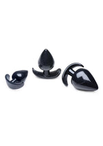 Load image into Gallery viewer, Master Series Triple Spades 3 Piece Anal Plug - Black - Set