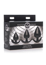 Load image into Gallery viewer, Master Series Triple Spades 3 Piece Anal Plug - Black - Set