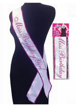 Load image into Gallery viewer, Miss Birthday Girl Party Sash - White