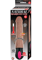 Load image into Gallery viewer, Natural Realskin Hot Cock 1 Rechargeable Warming Dildo - Chocolate - 7in