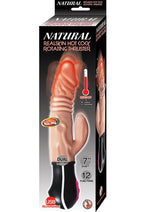Load image into Gallery viewer, Natural Realskin Hot Cock Rotating Thruster Rechargeable Warming Vibrator - Flesh/Vanilla