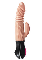 Load image into Gallery viewer, Natural Realskin Hot Cock Rotating Thruster Rechargeable Warming Vibrator - Flesh/Vanilla