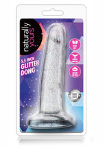 Load image into Gallery viewer, Naturally Yours Glitter Dildo - Clear - 5.5in