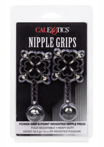 Load image into Gallery viewer, Nipple Grips Power Grip 4-Point Weighted Nipple Press Clamps - Black/Silver