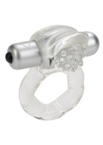 Load image into Gallery viewer, Nubby Lover's Delight Vibrating Cock Ring Cock Ring with Clitoral Stimulation - Clear