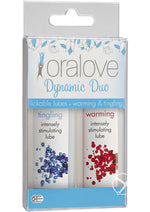 Load image into Gallery viewer, Oralove Dynamic Duo Lickable Warming and Tingling Lubricant - 1oz - 2 Per Set