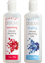 Load image into Gallery viewer, Oralove Dynamic Duo Lickable Warming and Tingling Lubricant - 1oz - 2 Per Set