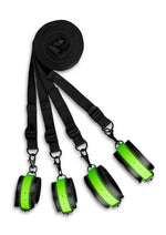 Load image into Gallery viewer, Ouch! Bed Bindings Restraint Kit - Black/Glow In The Dark/Green