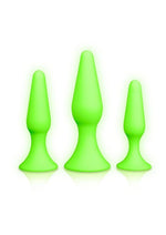Load image into Gallery viewer, Ouch! Butt Plug - Glow In The Dark/Green - Set