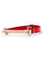 Load image into Gallery viewer, Ouch! Wooden Bridle Gag with Leather Straps - Red