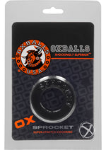 Load image into Gallery viewer, Oxballs Atomic Jock Sprocket Super Stretchy Cock Ring - Black - 2.8in