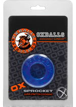 Load image into Gallery viewer, Oxballs Atomic Jock Sprocket Super Stretchy Cock Ring - Blue - 2.8in