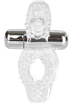 Load image into Gallery viewer, Wireless Passion Enhancer Vibrating Cock Ring Cock Ring with Clitoral Stimulation - Clear