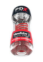Load image into Gallery viewer, Pdx Elite Viewtube 2 Rechargeable Stroker - Clear/Red