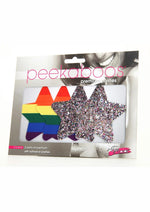 Load image into Gallery viewer, Peekaboo Pride Rainbow Glitter Stars Pasties - Rainbow
