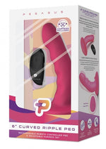 Load image into Gallery viewer, Pegasus Curved Ripple Peg Rechargeable Dildo with Remote Control - Pink - 6in