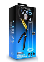 Load image into Gallery viewer, Performance Vx6 Vacuum Penis Pump with Brass Pistol and Pressure Gauge - Clear - 9.5in