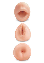 Pipedream Extreme Toyz All 3 Holes Masturbator Kit - Flesh/Vanilla - 4 Pieces