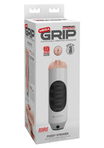 Load image into Gallery viewer, Pipedream Extreme Toyz Mega Grip Vibrating Pussy Masturbator - Pussy - Black/Vanilla/White