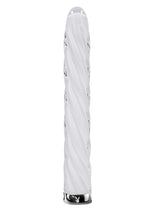 Load image into Gallery viewer, Playboy In A Twist Rechargeable Glass Vibrator - Clear/White