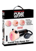 Load image into Gallery viewer, Pump Worx Travel Trio 9 Piece Penis Pump and Pleasure Sleeve - Black/Vanilla - Set