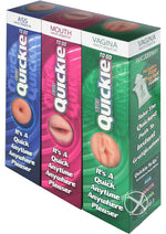 Load image into Gallery viewer, Quickies to Go Ultraskyn Masturbator Display -Mouth- Pussy - Butt - 12 Per Display