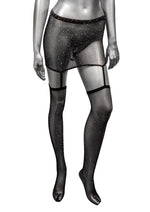 Load image into Gallery viewer, Radiance One Piece Garter Skirt with Thigh Highs - Black - Plus Size/Queen