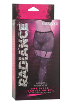Load image into Gallery viewer, Radiance One Piece Garter Skirt with Thigh Highs - Black - Plus Size/Queen