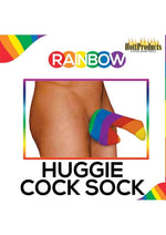 Load image into Gallery viewer, Rainbow Huggie Mens Cock Sock - Multicolor