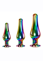 Load image into Gallery viewer, Rainbow Metal Anal Plug - Metal/Multicolor - 3 Piece/Set