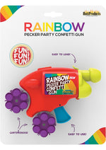 Load image into Gallery viewer, Rainbow Pecker Confetti Gun with 2 Multicolor Confetti Cartridges - Multicolor
