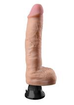 Load image into Gallery viewer, Real Feel Deluxe No. 9 Wallbanger Vibrating Dildo with Balls - Flesh/Vanilla - 9.5in