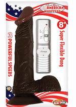 Load image into Gallery viewer, All American Whoppers Vibrating Dildo with Balls - Chocolate - 8in