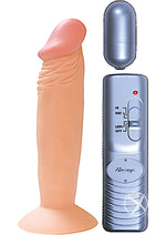 Load image into Gallery viewer, Real Skin All American Whoppers Vibrating Dildo - Flesh/Vanilla - 6in