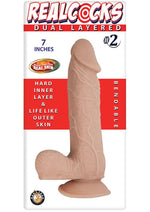Load image into Gallery viewer, Realcocks Dual Layered #2 Bendable Dildo - Flesh/Vanilla - 7in