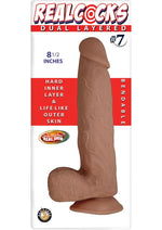 Load image into Gallery viewer, Realcocks Dual Layered #7 Bendable Dildo - Brown/Caramel - 8.5in