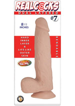 Load image into Gallery viewer, Realcocks Dual Layered #7 Bendable Dildo - Flesh/Vanilla - 8.5in