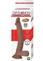 Load image into Gallery viewer, Realcocks Dual Layered Bendable Dildo - Chocolate - 10in