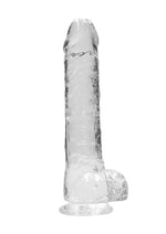 Load image into Gallery viewer, Realrock Crystal Clear Dildo with Balls - Clear - 9in
