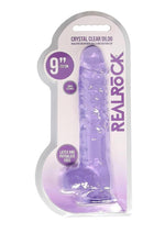 Load image into Gallery viewer, Realrock Crystal Clear Dildo with Balls - Purple - 9in