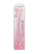 Load image into Gallery viewer, Realrock Crystal Clear Non Realistic Double Dildo - Clear/Pink - 17in
