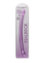 Load image into Gallery viewer, Realrock Crystal Clear Non Realistic Double Dildo - Clear/Purple - 17in
