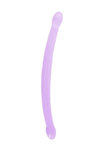 Load image into Gallery viewer, Realrock Crystal Clear Non Realistic Double Dildo - Clear/Purple - 17in