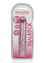 Load image into Gallery viewer, Realrock Crystal Clear Straight No Balls Dildo - Clear/Pink - 8in