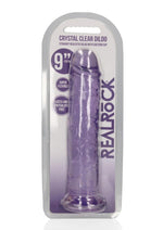 Load image into Gallery viewer, Realrock Crystal Clear Straight No Balls Dildo - Clear/Purple - 9in